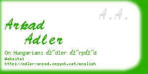 arpad adler business card